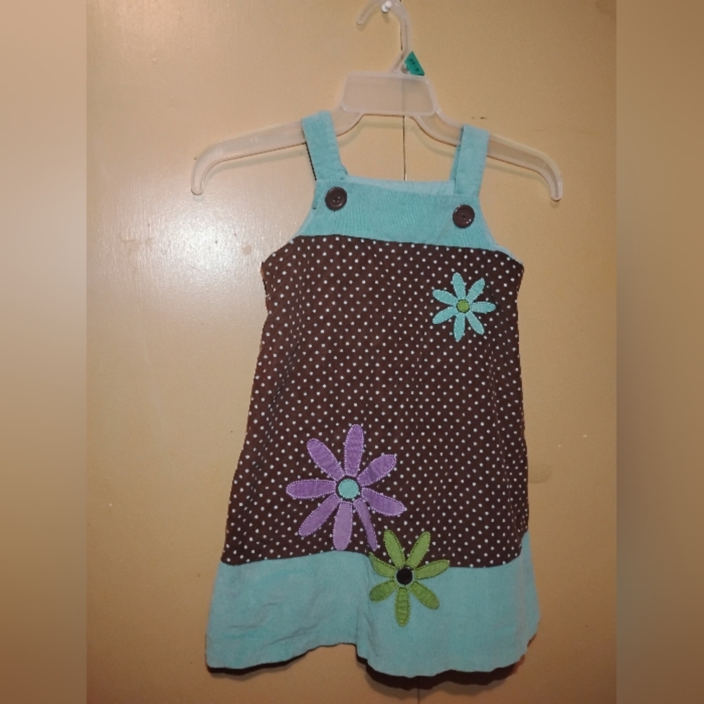Brown Polka Dot Corduroy Dress